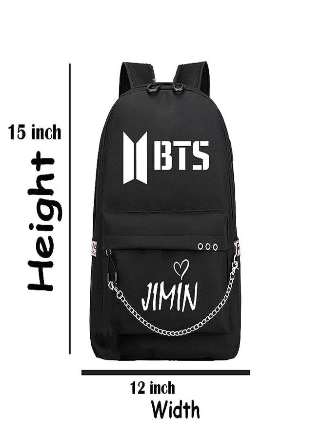 Kausbabi Combo Bts Jimin & Fashion Backpack for Girls| Stylish Waterproof School Bag with Fashion Design | Lightweight Travel & College Backpacks for Teens & K-Pop Fans-Best Gift - Image 4